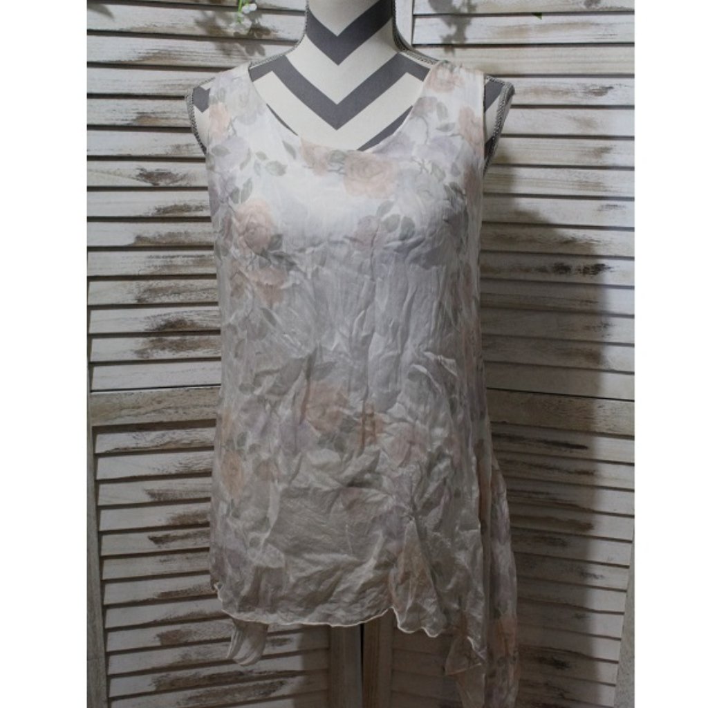 Italy Giusy Silk Tunic Top494